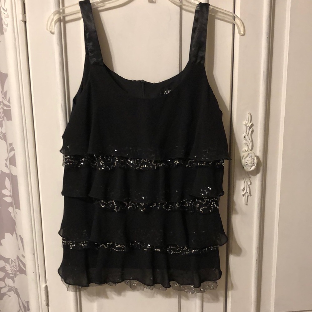 Black party tank with bling size large